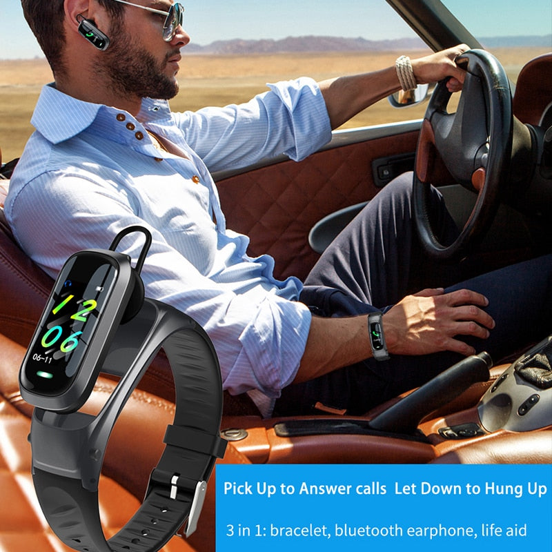 2-in-1 Smart Bracelet With Bluetooth Earphone