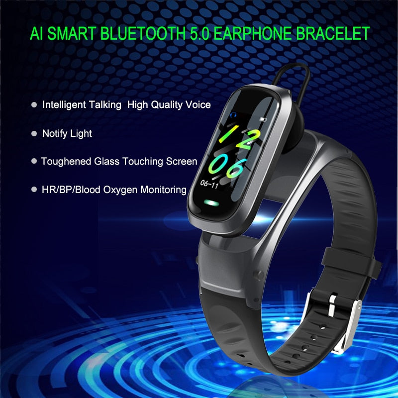 2-in-1 Smart Bracelet With Bluetooth Earphone