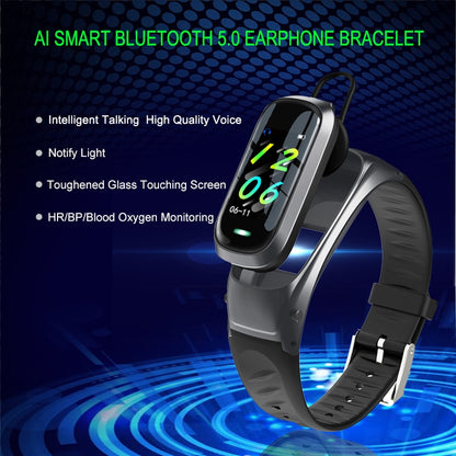2-in-1 Smart Bracelet With Bluetooth Earphone