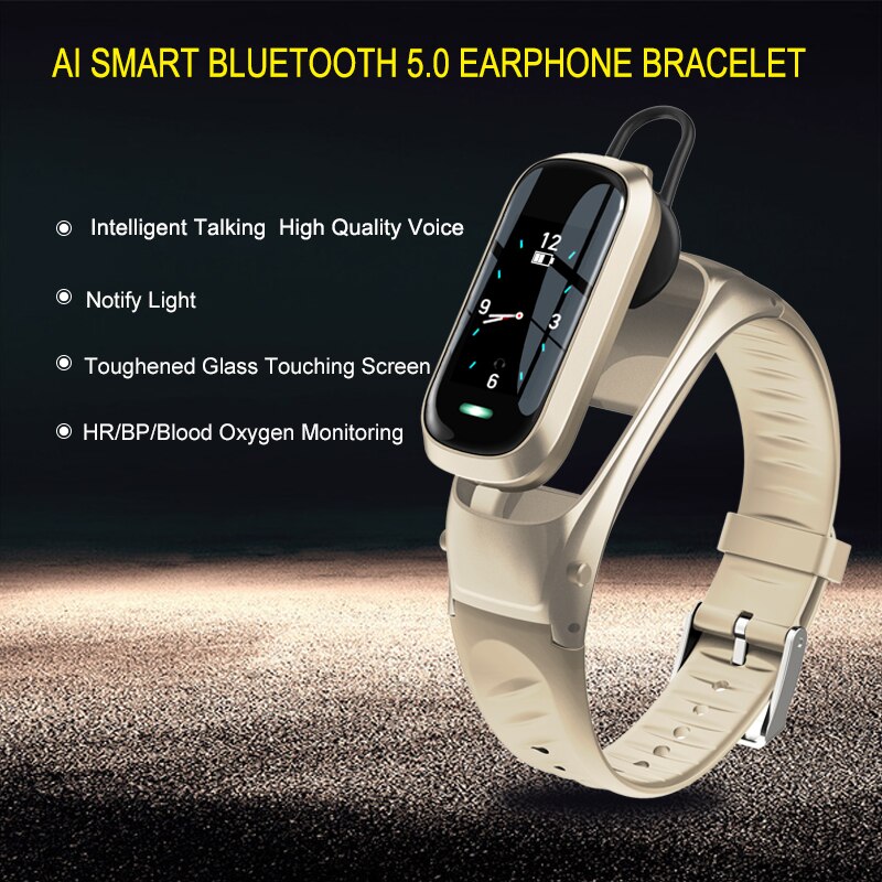 2-in-1 Smart Bracelet With Bluetooth Earphone